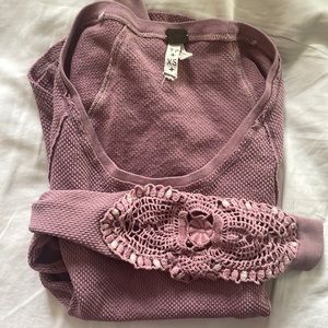 Free People Embroidered Thermal XS